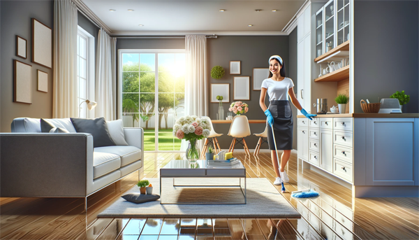 AI Art of Person Cleaning a House